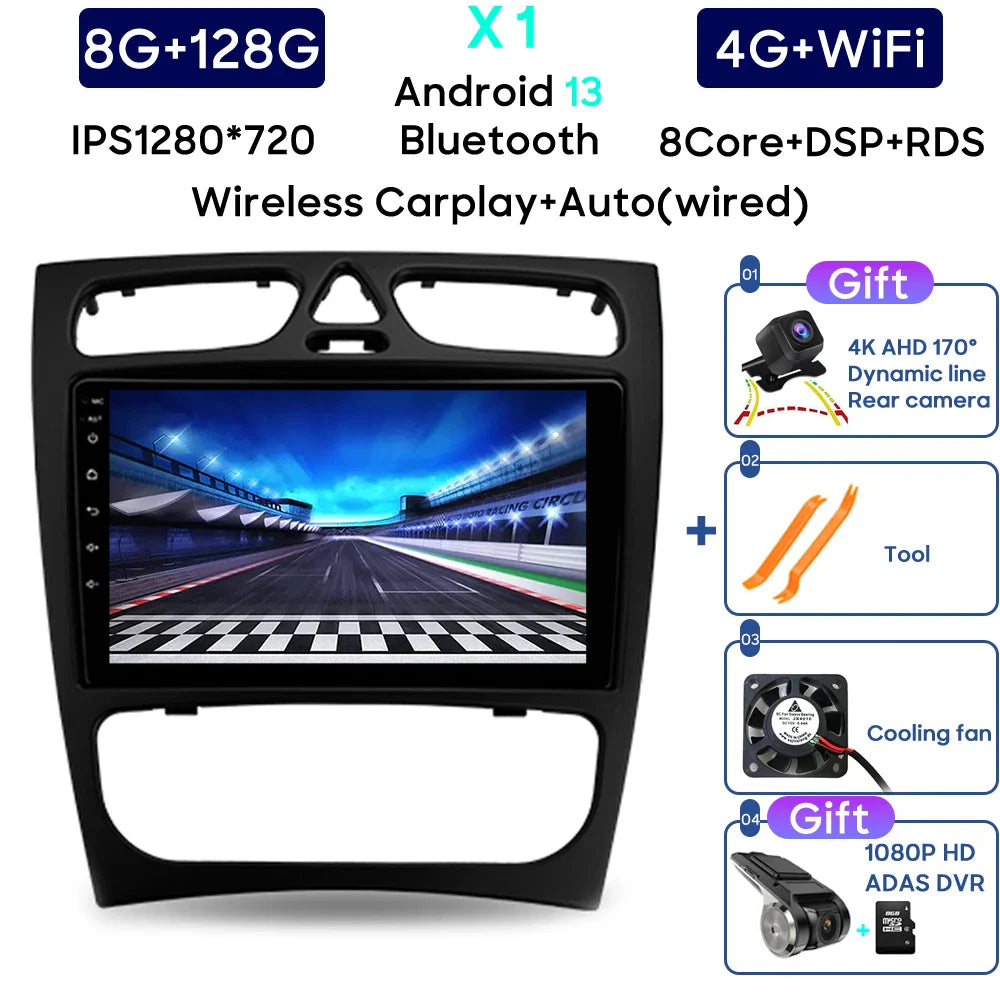 Car Radio Carplay Android Player For Mercedes Benz C Class S203 CL203 W203 2000 - 2004 Navigation GPS Coche Intelligent Systems