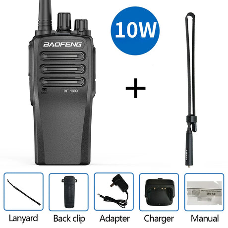 Baofeng-BF-1909 Two-Way Radio, Long Range Professional Walkie Talkie, Portable Communicator Radio for Hunting TypeC 4800mAh, 10W