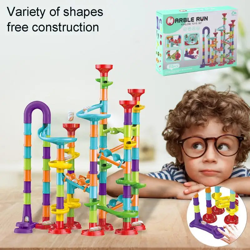 Marble Run Set Maze Race Building Blocks 3D Maze Ball Roll Toy Colorful Marble Track Game Toy Kit Constructor Educational Toys