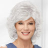 HAIRJOY Women Synthetic Hair Wigs Short Curly with Bangs  Shoulder Length Brown Blonde Grey White Wig