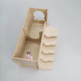 Hamster Wooden Hideout Dwarf Hamster Hut with for Windows Small Animal Detachable House Habitat Decor for Hosehold Pets