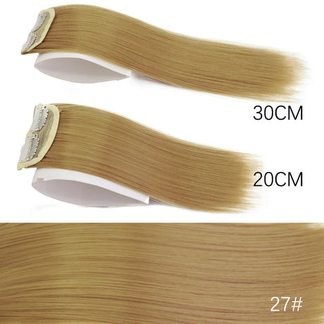 AZQUEEN Synthetic 20cm/30cm Invisible Straight Pads Clip In One Piece Hair Extension Top Side Cover Fluffy Hairpiece For Women