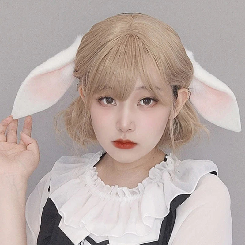 L93F Rabbit-Ears Headband Sweet Girls Halloween Cosplay Prop Lop-eared Rabbit Fursuit