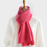 luxury cashmere knitted scarves solid color women or men winter scarf adults warm thick wool scarf kids children