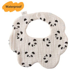 New Thickened 7 Layers Cotton Waterproof Baby Bibs Cute Print Saliva Towel Newborn Burp Cloths for Boys Girls Feeding Drool Bib