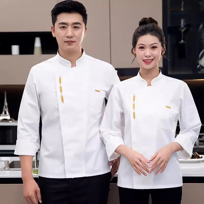 Hotel Chef Uniform Restaurant Chef coat Professional Clothes Cooking Waiter Coat Outfit Kitchen Work Chef Jackets custom logo