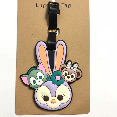 Duffy and Stellalou Silicone Luggage Baggage Tags Cute Animal Name Address ID Suitcase Labels Disney Travel Accessories Gifts