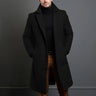 Atutumn Winter Long Warm Wool Trench Coat For Men Solid Color Single Breasted Luxury Wool Blends-Overcoat Tops Coats Clothing