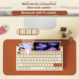 Wireless Bluetooth Keyboard 87 Keys Three-mode Silent Mini Mute Keyboard For Notebook IPad Laptop Desktop Tablet Computer