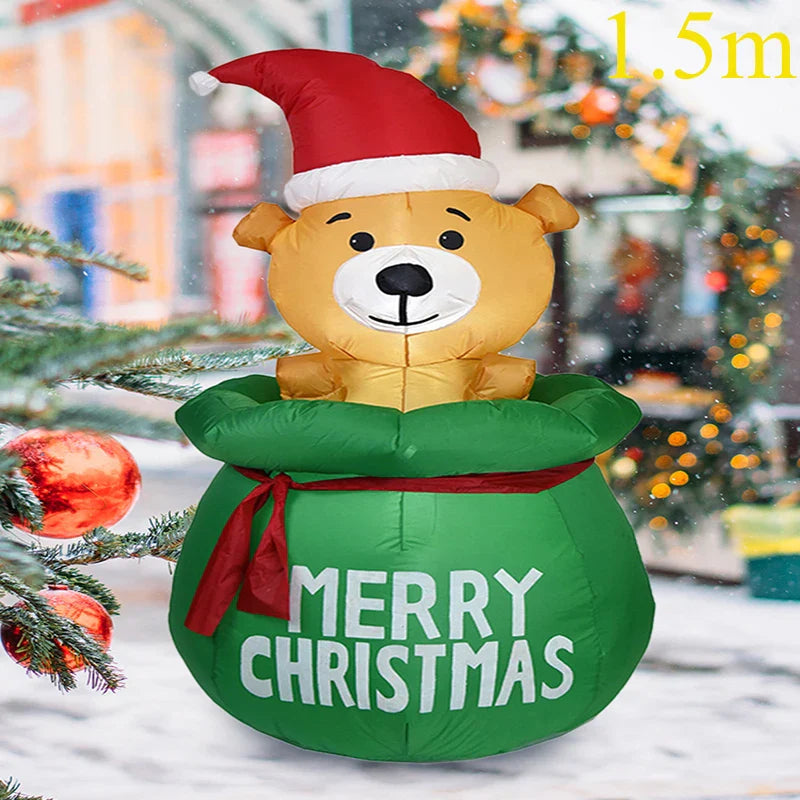 Christmas Inflatable Decoration Toy Built-in LED Lights Inflatable Model Outdoor Ornament Xmas Party New Year Garden Decor