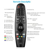 Voice Magic Remote Control AKB75855501 for LG Smart TV Replacement AN-MR20GA MR19BA MR18BA MR650A with Pointer Function