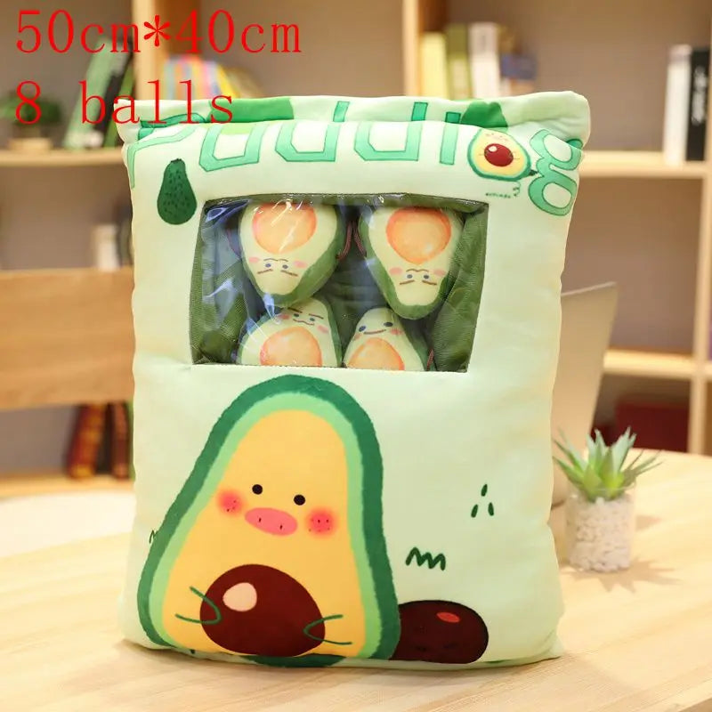 New Kawaii Animal Balls Pudding Candy Bag Pillow Plush Stuffed Mini Doll of Donut Boba Milk Tea Bat Newt Cat Nap Plushie