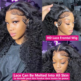 13x4 Hd Kinky Curly Lace Frontal Human Hair Wigs Pre Plucked Brazilian Glueless Water Wave 4x4 Lace Closure Wigs Ready To Wear