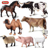 Oenux Farm House Model Action Figures Farmer Motorcycle Cow Hen Pig Animals Set Figurine Miniature PVC Cute Educational Kids Toy