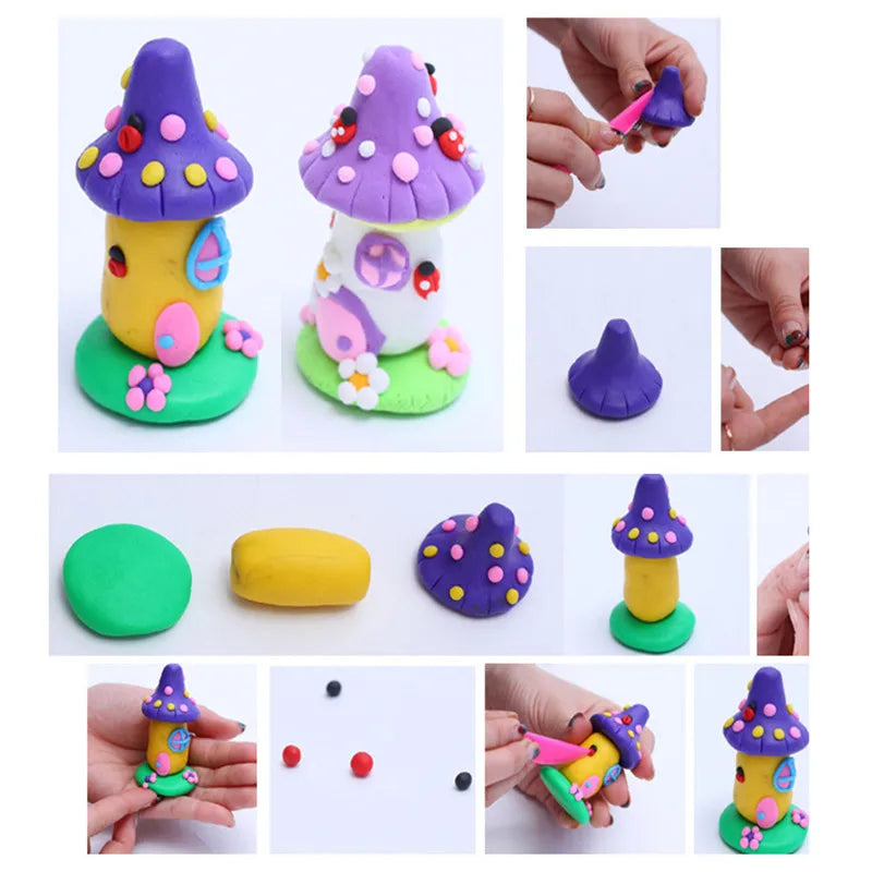50 Colors Polymer Clay DIY Soft Molding Craft Oven Baking Clay Hand Casting Kit Puzzle Modeling Baby Handprint Slime Slimes Toys
