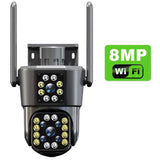 6K 12MP Security Camera WiFi Wireless Outdoor Three Screen IP Cam Home Protection Auto Tracking CCTV Video Surveillance