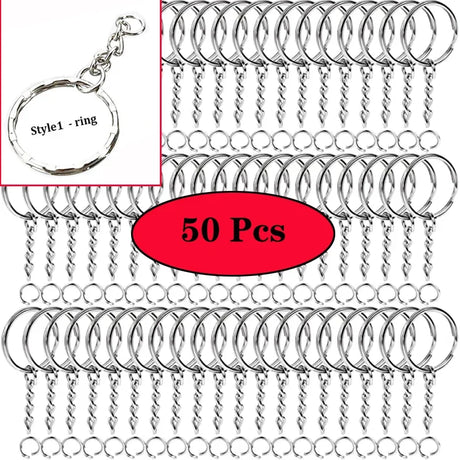 Metal Keychains with Split Ring Link Chain Key Rings Keyfob Key Pendants Holder Rings DIY Key Chains Keyring Wholesale