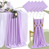 8pcs Wedding Chair Decors Chiffon Chair Sashes Wedding Party Banquet Event Baby Shower Valentine's Day Wedding Decor,30X180CM