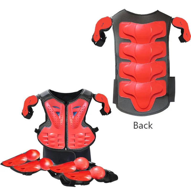 For Height 0.85-1.7M Latka Boy Girl Child Youth Body Protect Vest Armor Kids Motocross Chest Spine Protection Gear Knee guard