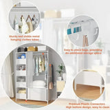 Portable Wardrobe Storage Closet, Clothes Storage Cabinet with Curtain,40.55 x 16.73 x 65.35Inches, for Living Room, Bedroom