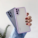 Camera Lens Protection Phone Case For Huawei P20 P30 P40 Mate 20 Pro Honor 20 Matte Translucent Shockproof Back Cover Case