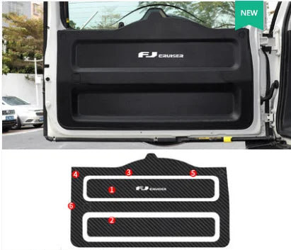 Tailgate Anti-kick Decoration Protective Pad Stickers For Toyota FJ Cruiser Carbon Fiber Leather Boot Trunk Door Anti Kick Pad