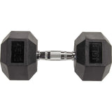 Rubber Coated Hex Dumbbell Weight Set and Storage Rack, Multiple Packages