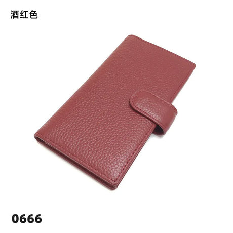 Custom Letters Men Genuine Leather Long Card Wallet Large Capacity Women Card Holder Multi Pockets Card Bag