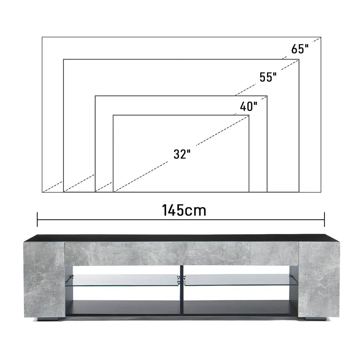 High Gloss Modern TV Stand Bookshelves With LED Light 4-Shelf Console Cabinet Home Office TV bracket Living Room Furniture