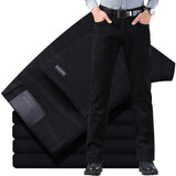 2023 New Men's Stretch Regular Fit Jeans Fashion Casual CottonBusiness Black  Denim Pants Male Trousers