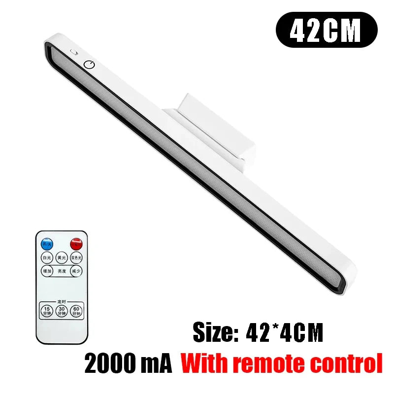 Rechargeable Desk Lamp Hanging Magnetic Reading Table Lamp LED Remote Control Dimming Lamp Battery Powered Bedroom Night Light