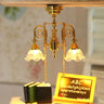 1:12 Dollhouse Miniature LED Lamp Ceiling Lamp Chandelier Droplight Lighting Home Furniture Model Doll House Decor Toy