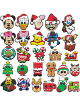 Cute DIY 9-20Pcs/Sets Disney Christmas Collection  Charms Shoe Ornament Sneakers Shoe Decoration for Women And Men Gift