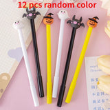 12 pcs/lot Creative Halloween Theme Gel Ink Pens School Office Writing Supplies Gift Stationery Cute Pen Kids Prizes Cute Pens