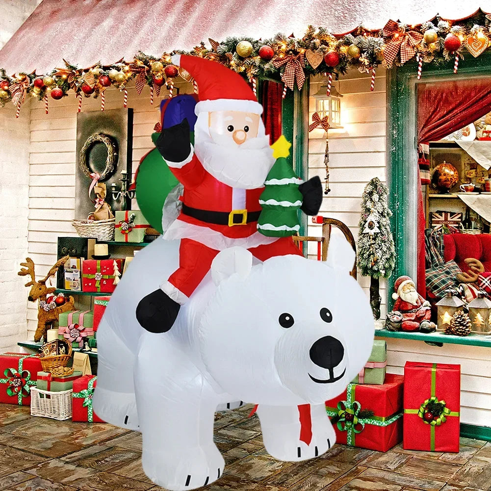 Christmas Inflatable Decoration Toy Built-in LED Lights Inflatable Model Indoor Outdoor Ornament Xmas Party New Year Garden Deco