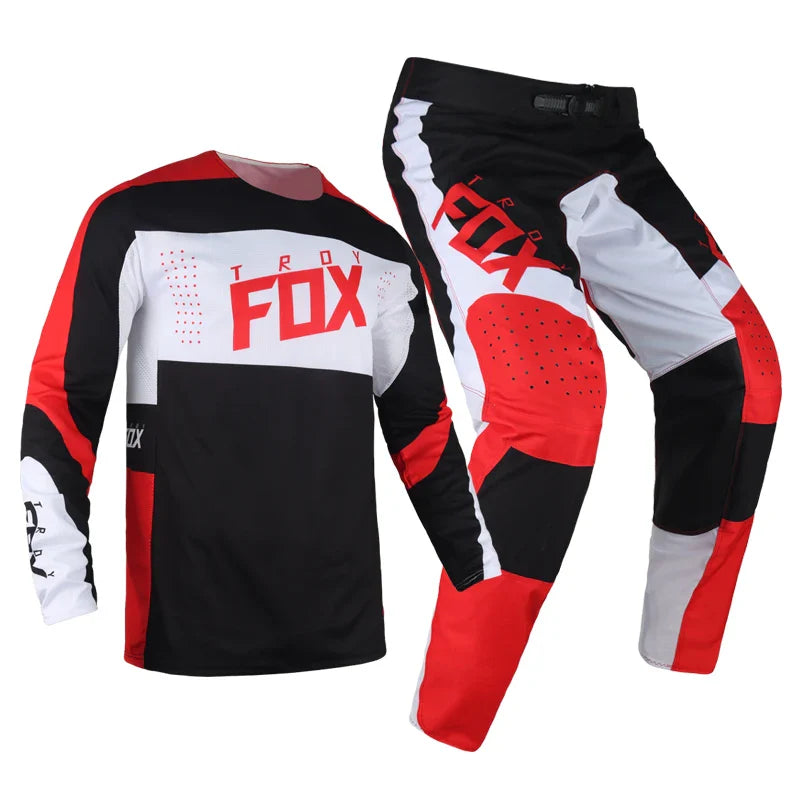 2022 Off-Road MX 180/360 Racing Motocross Jersey Pants Combo Black Red Gear Set For Honda Team Motorcycle Suit Kits