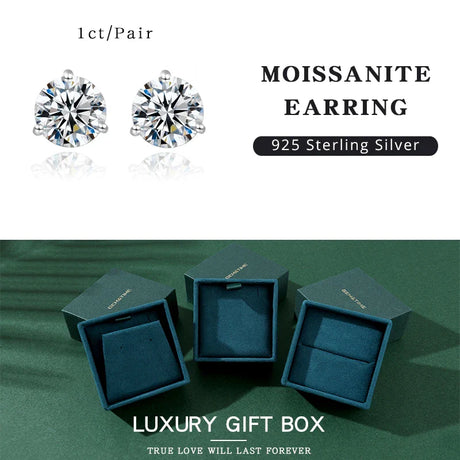 SP-LAM Moissanite Stud Earrings Women Sterling Silver 925 Classic Style Korean Fashion Small Earring Pendientes Cерьги Gift