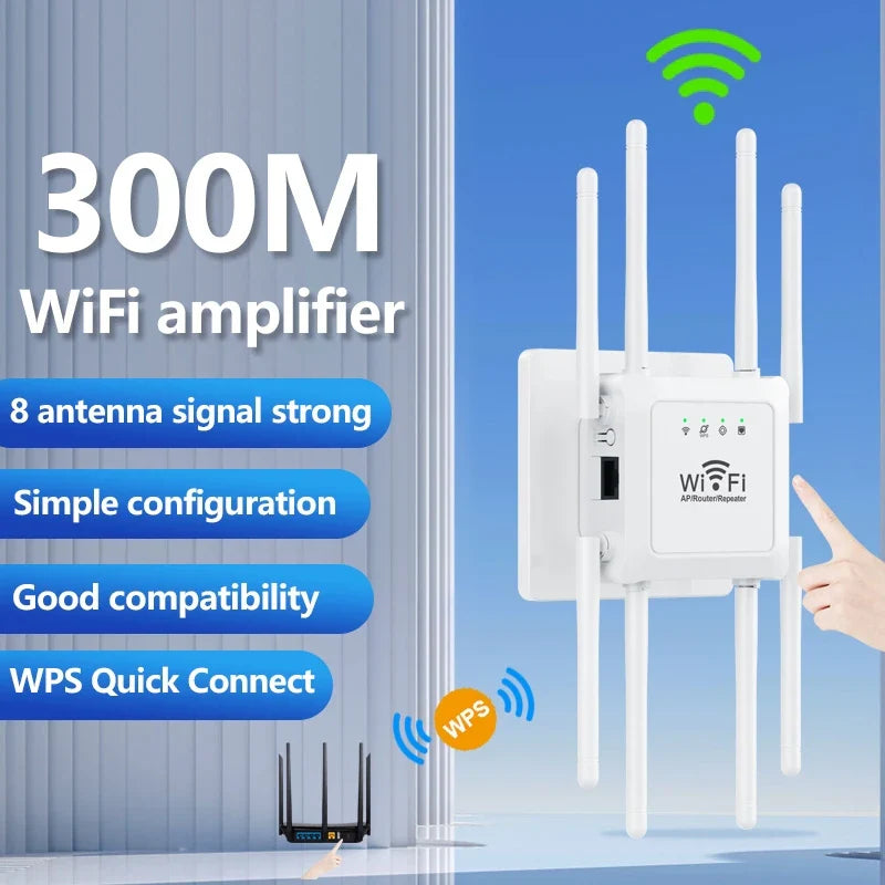 300Mbps WiFi Repeater WiFi Extender Amplifier WiFi Booster Wi Fi Signal 802.11N Long Range Wireless Wi-Fi Repeater Access Point