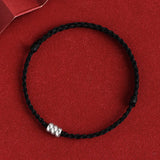 Fit 13-18cm 925 Silver Rope Bracelets Women Round Circle Beads Red Thread Line String Bracelets For Women Girls Men