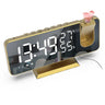 LED Digital Alarm Clock Table Watch Electronic Desktop Clocks USB Wake Up FM Radio Time Projector Snooze Function 2 Alarm