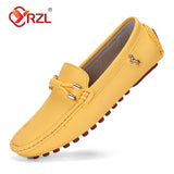 YRZL Loafers Men Handmade Leather Shoes Casual Driving Flats Slip-on Shoes Luxury Comfy Moccasins Shoes for Men Plus Size 37-48