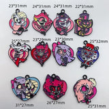 Random mixing10pcs Classic Cartoon Anime Earring Pendant DIY Keychain Bracelet Alloy Jewelry Accessories Enamel Charms