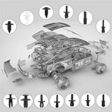 Car Plastic Fastener Clips Set with Box Mixed Auto Body Push Retainer Pin Rivet Bumper Door Trim Panel Fastener Clip Kit