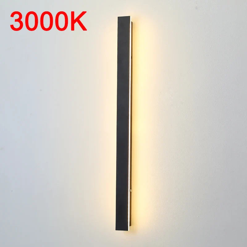 Modern Waterproof LED Outdoor Wall Lamp Long Strip IP65 Porch Lights Exquisite acrylic Light Source landscape architect