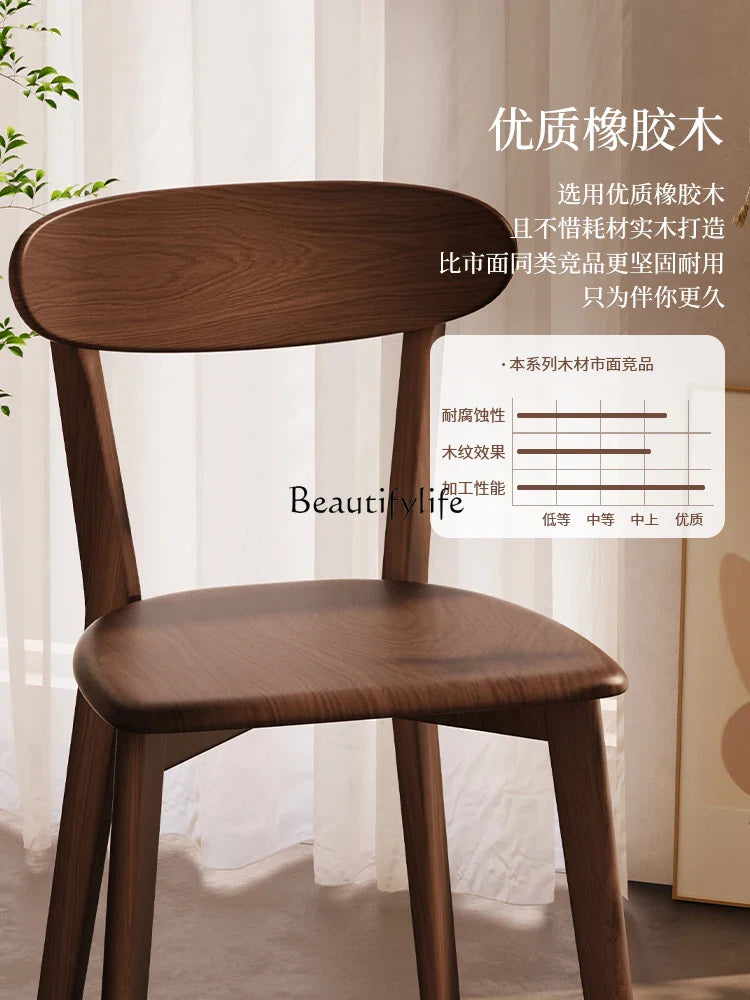 Solid Wood Backrest for Dining Chair Dining Table Commercial Simple Retro Mid-Ancient Italian Style Conference Chair