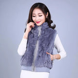 Real Fur Rabbit Korean Rabbit Fur Coat Natural Fur Vest Short Female Rabbit Vest Women Fur Coat Real  Fur Coat Free Shipping