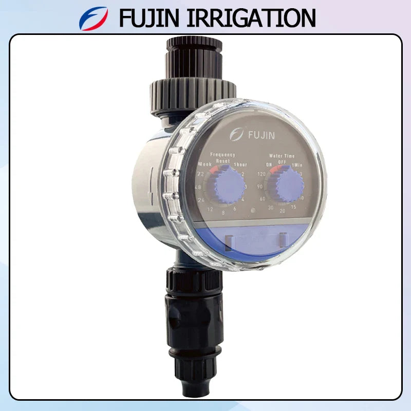 FUJIN Double-Dial Water Timer Home Garden Ball Valve Watering Controller Automatic Digital Watering Device