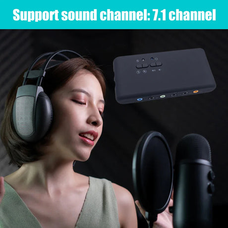 7.1 Channel USB Soundbox USB External Stereo Sound Card 8 Channel DAC Output with 2 MIC Heads SPDIF Recording and Playback