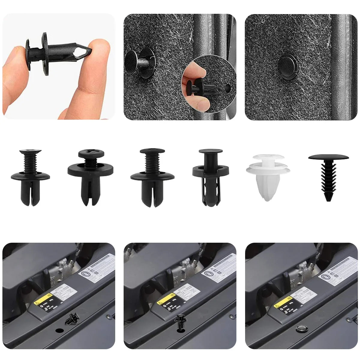 100PCS Clips Auto Fastener Car Fastener Clip Remove Retain Rivets Plastic Fasten Bumper Door Cars Trim Fitting Disassembly Tool