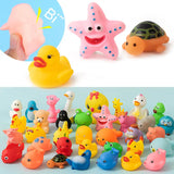 1-10 Pcs/set Baby Cute Animals Bath Toy Swimming Water Toys Soft Rubber Float Squeeze Sound Kids Wash Play Funny Gift